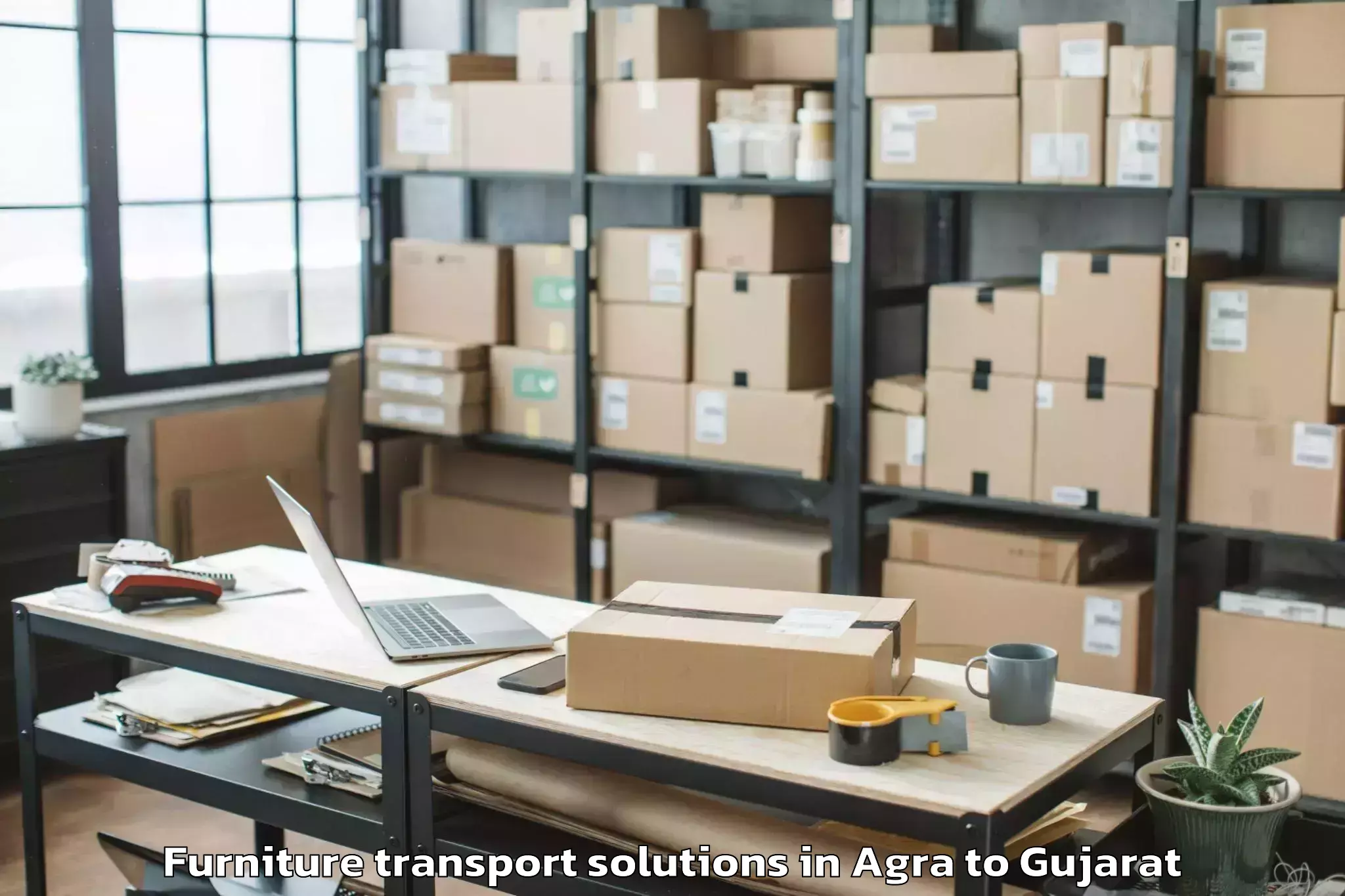 Trusted Agra to Dehgam Furniture Transport Solutions